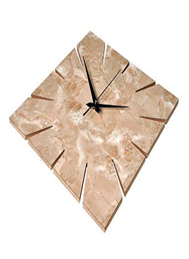 7CR Square Marble Finish Wooden Wall Clock-Beige (Size- 28x28 cm) - Image 2